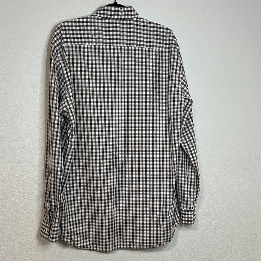 Lorenzini Classic Brown and White Checkered Men's Shirt XL - Picture 5 of 6